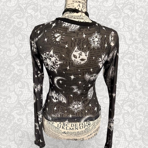 Dolls Kill Witchy Gothic Mesh Top - Picture 3 of 8